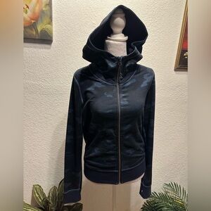 Lululemon Namaskar Zip Hoodie Jacket, Camo Slick Blue, Size 4